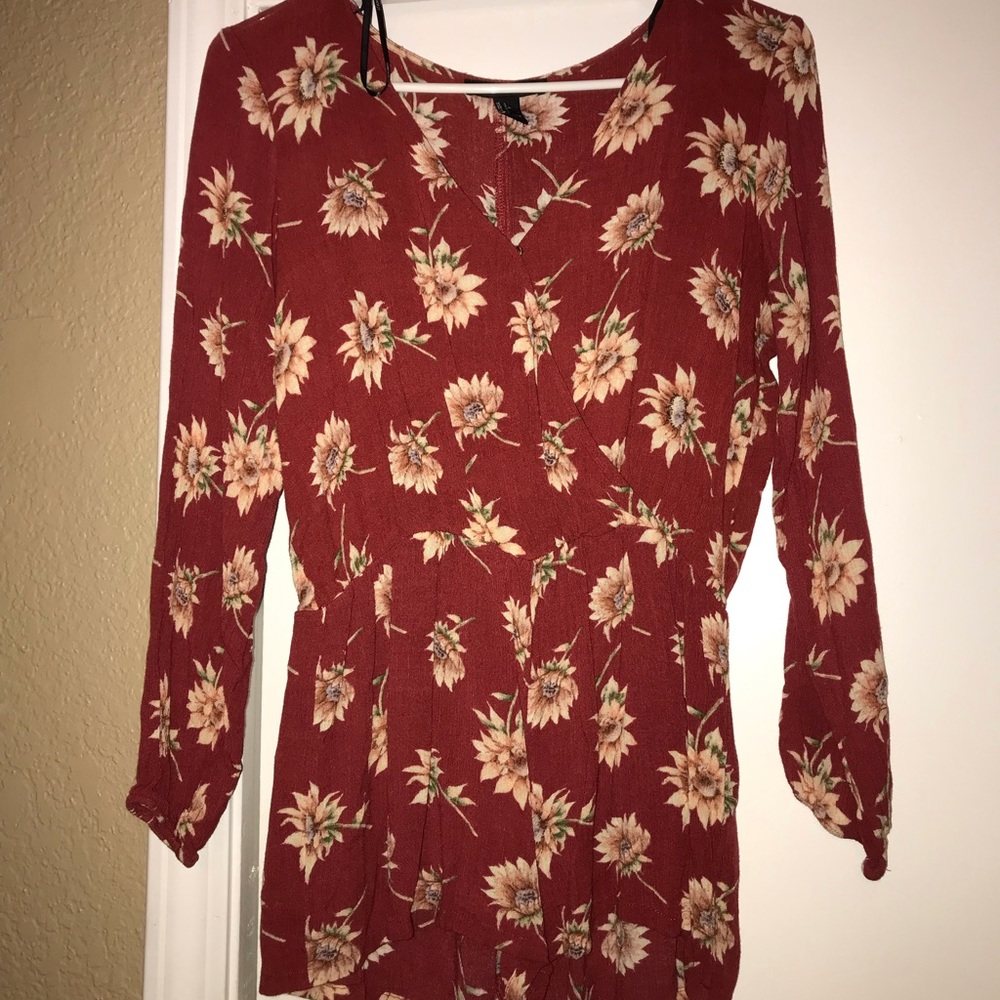 Forever 21 long sleeved Floral Romper